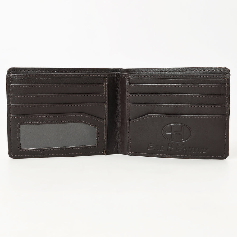BAR H EQUINE Genuine Leather Rodeo - Bifold &amp; Trifold Wallet For Men Women