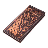 BAR H EQUINE Rodeo Floral Bifold & Trifold Wallet For Men Women HairOn Genuine Leather Tan