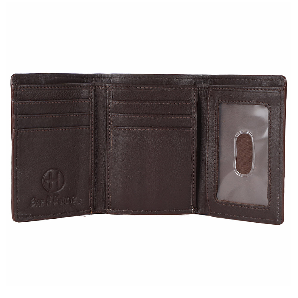 BAR H EQUINE Genuine Leather Rodeo - Bifold &amp; Trifold Wallet For Men Women