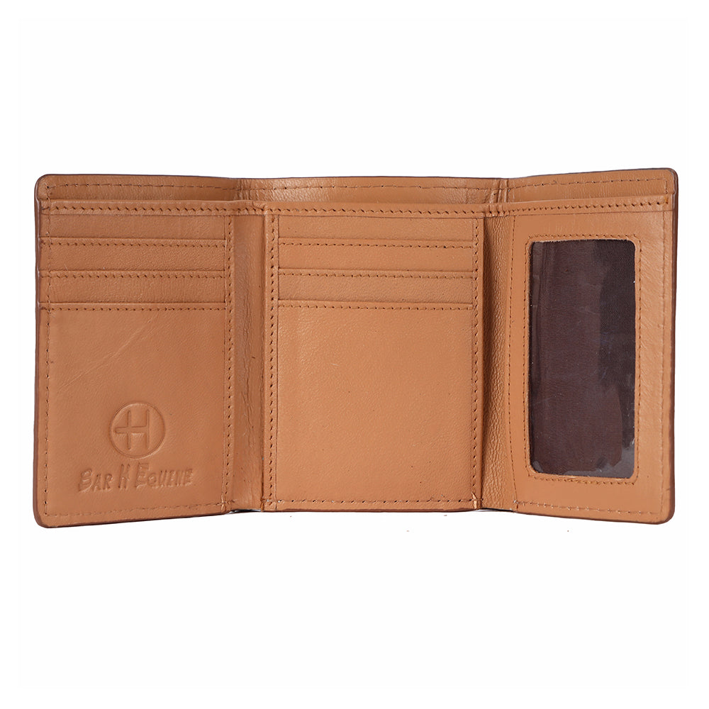 BAR H EQUINE Genuine Leather Rodeo - Bifold &amp; Trifold Wallet For Men Women