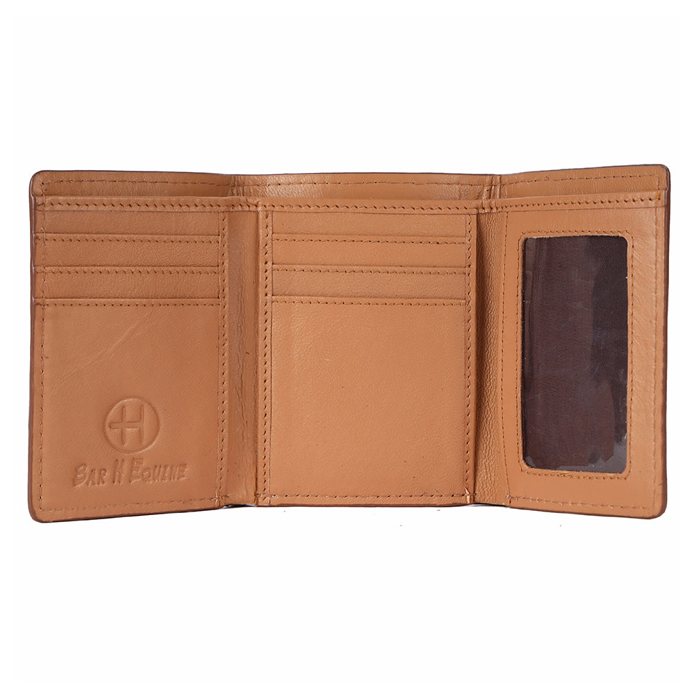 BAR H EQUINE Genuine Leather Rodeo - Bifold &amp; Trifold Wallet For Men Women