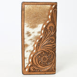 BAR H EQUINE Rodeo Floral Bifold & Trifold Wallet For Men Women HairOn Genuine Leather Tan