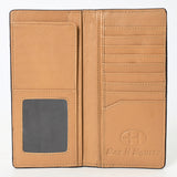 BAR H EQUINE Rodeo Floral Bifold & Trifold Wallet For Men Women HairOn Genuine Leather Tan