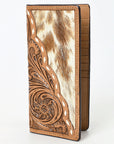 BAR H EQUINE Rodeo Floral Bifold & Trifold Wallet For Men Women HairOn Genuine Leather Tan