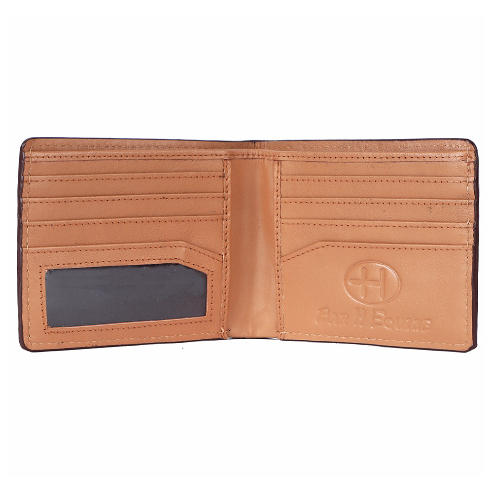 BAR H EQUINE Rodeo Floral Bifold & Trifold Wallet For Men Women HairOn Genuine Leather Tan