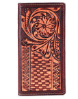 Bar H Equine Women Floral Hand Tooled Genuine Leather Western Handbag Wallet Purse
