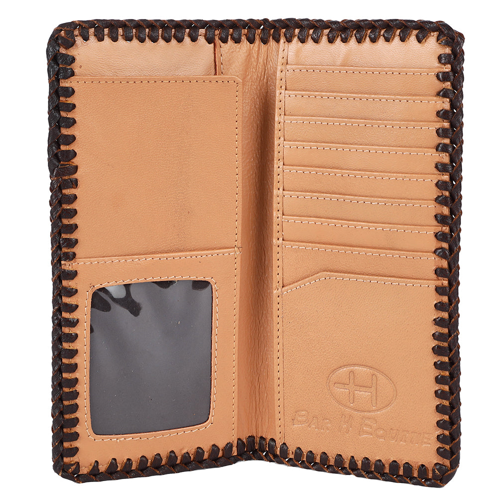 BAR H EQUINE Genuine Leather Rodeo - Bifold &amp; Trifold Wallet For Men Women