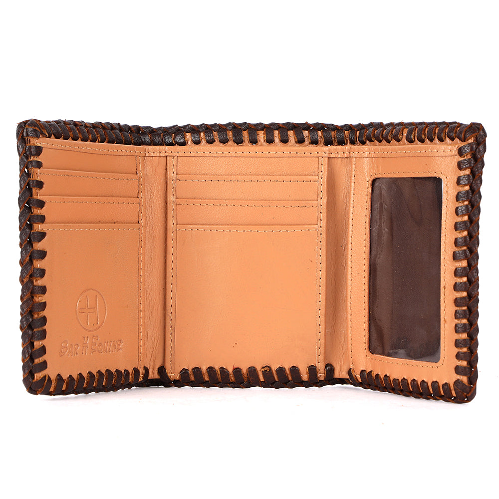 BAR H EQUINE Genuine Leather Rodeo - Bifold &amp; Trifold Wallet For Men Women