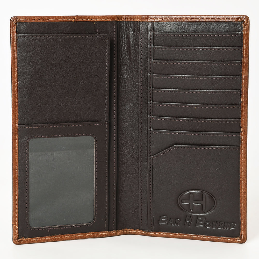 BAR H EQUINE Genuine Leather Rodeo - Bifold &amp; Trifold Wallet For Men Women