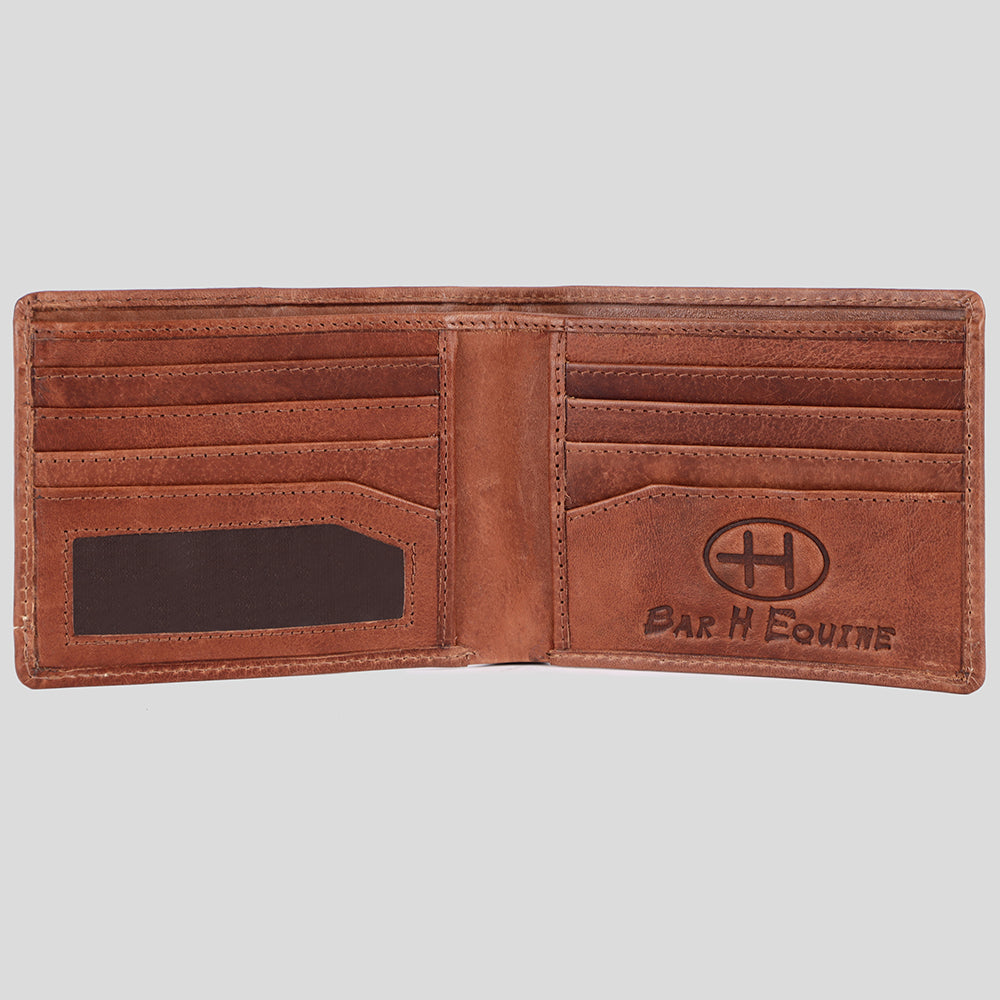 BAR H EQUINE Genuine Leather Rodeo - Bifold &amp; Trifold Wallet For Men Women