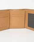 BAR H EQUINE Rodeo Floral Bifold & Trifold Wallet For Men Women HairOn Genuine Leather Brown