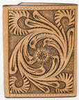 BAR H EQUINE Rodeo Floral Bifold & Trifold Wallet For Men Women HairOn Genuine Leather Brown