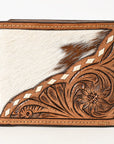 BAR H EQUINE Rodeo Floral Bifold & Trifold Wallet For Men Women HairOn Genuine Leather Brown