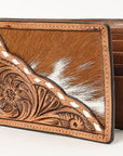 BAR H EQUINE Rodeo Floral Bifold & Trifold Wallet For Men Women HairOn Genuine Leather Brown