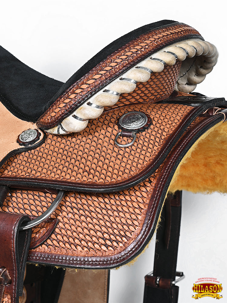 HILASON Western Horse Ranch Roping American Leather Saddle Brown