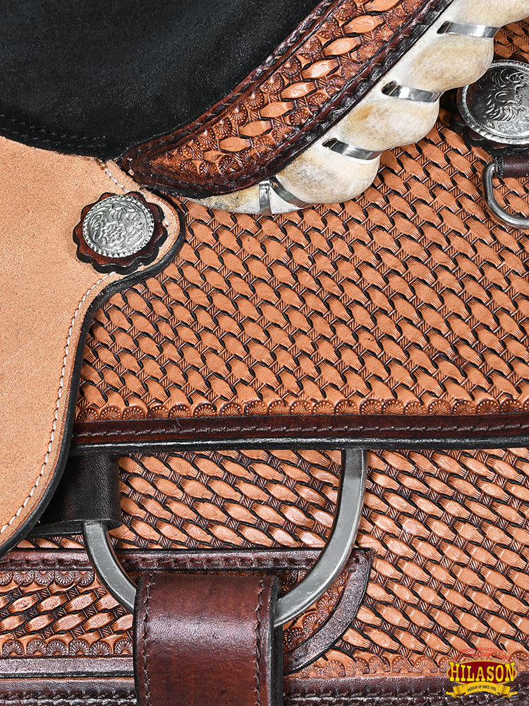 HILASON Western Horse Ranch Roping American Leather Saddle Brown