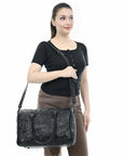 American Darling Duffel Hand Tooled Genuine Leather Women Bag Western Handbag Purse