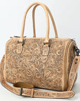 American Darling Duffel Hand Tooled Genuine Leather Women Bag Western Handbag Purse