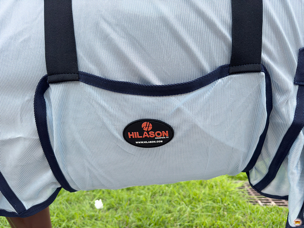 66 In - 84 In Hilason Horse Fly Sheet Uv Protect Mesh Bug Mosquito Summer White