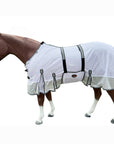66 In - 84 In Hilason Horse Fly Sheet Uv Protect Mesh Bug Mosquito Summer White/Gray