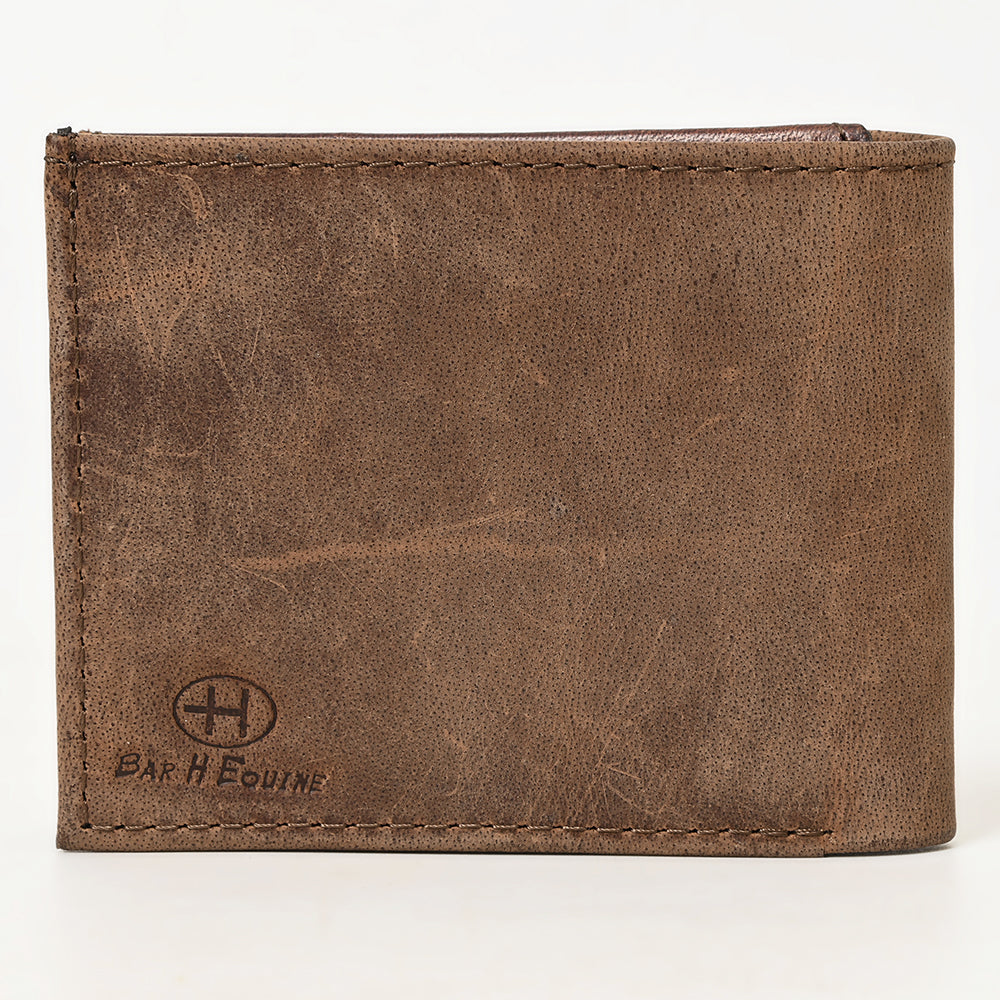 BAR H EQUINE Western Floral Rodeo Bifold Men Women Genuine American Leather Wallet