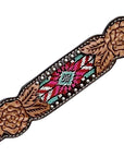 Bar H Equine Western Leather Horse Tack Set Floral Carved Beeded Inlay