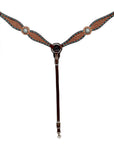 Bar H Equine Western Leather Horse Tack Set Basket Weave Carved Brown
