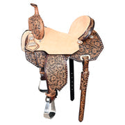 Flex Tree Western Horse Saddle In American Leather Barrel Trail Hilason