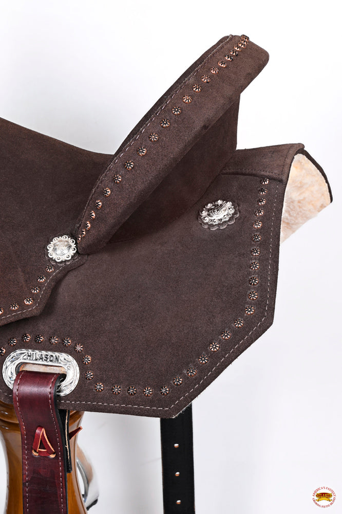 Hilason Western Horse Flex Tree Barrel Trail In Suede Leather Saddle &amp; Biothane Tack Set