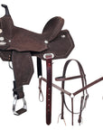 Hilason Western Horse Flex Tree Barrel Trail In Suede Leather Saddle & Biothane Tack Set