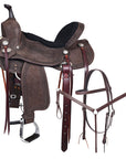 Hilason Western Horse Flex Tree Barrel Trail In Suede Leather Saddle & Biothane Tack Set
