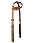 Bar H Equine Western Horse Genuine Leather Floral Carved Tack Set Tan