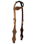 Bar H Equine Horse Genuine Leather Basket Weave Tooled Tack Set Brown