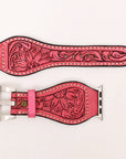 American Darling Floral Hand Tooled I watch Men Women Genuine Leather Strap
