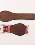 American Darling Floral Hand Tooled I watch Men Women Genuine Leather Strap