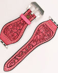 American Darling Floral Hand Tooled I watch Men Women Genuine Leather Strap