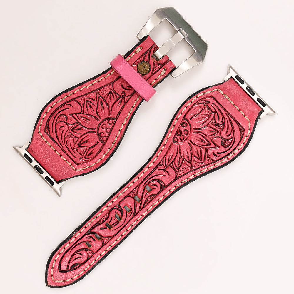 American Darling Floral Hand Tooled I watch Men Women Genuine Leather