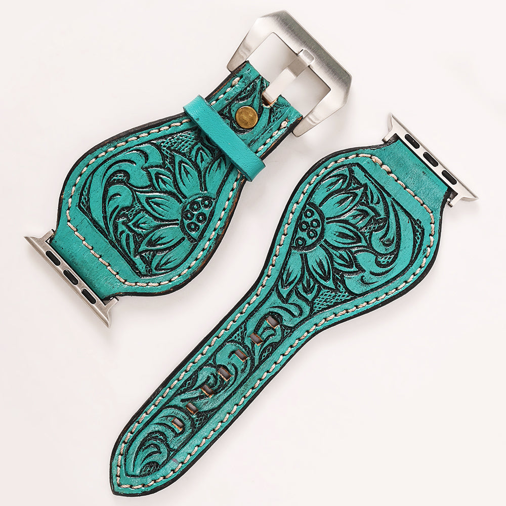 American Darling Floral Hand Tooled I watch Men Women Genuine Leather