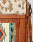 American Darling Adbg1495 Backpack Upcycled Wool Hair-On Genuine Leather Women Bag Western Handbag Purse