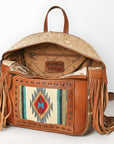 American Darling Adbg1495 Backpack Upcycled Wool Hair-On Genuine Leather Women Bag Western Handbag Purse