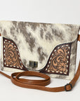 American Darling Adbg1497 Envelope Hand Tooled Hair-On Genuine Leather Women Bag Western Handbag Purse