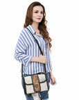 American Darling Adbg1503 Small Crossbody Hand Tooled Hair-On Genuine Leather Women Bag Western Handbag Purse