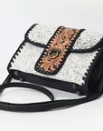 American Darling Adbg1503 Small Crossbody Hand Tooled Hair-On Genuine Leather Women Bag Western Handbag Purse