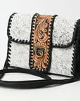 American Darling Adbg1503 Small Crossbody Hand Tooled Hair-On Genuine Leather Women Bag Western Handbag Purse