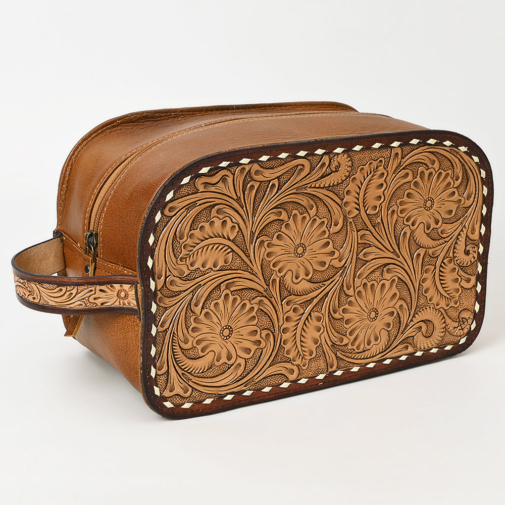 American Darling Adbg1509A Toiletry Hand Tooled Genuine Leather Women Bag Western Handbag Purse