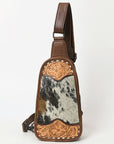 American Darling Sling Hand Tooled Upcycled Wool Genuine Leather Women Bag Western Handbag Purse