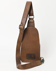 American Darling Sling Hand Tooled Upcycled Wool Genuine Leather Women Bag Western Handbag Purse