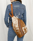 American Darling Adbg1513 Sling Hand Tooled Hair-On Genuine Leather Women Bag Western Handbag Purse