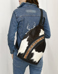 American Darling Adbg1514 Sling Hand Tooled Hair-On Genuine Leather Women Bag Western Handbag Purse