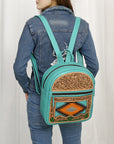 American Darling Adbg1515 Sling Hand Tooled Upcycled Wool Genuine Leather Women Bag Western Handbag Purse